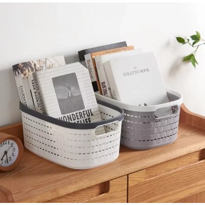 38X25CM CANASTO PVC BLANCO