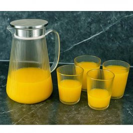 1800ML JARRA + 4 VASOS ACRILICO IRROMPIBLE