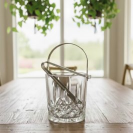 13X12CM 980ML HIELERA VIDRIO C/PINZA ACERO INOX