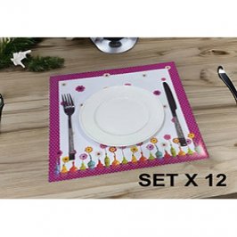 35X35CM INDIVIDUAL DESCARTABLE X12 UNID FLORES