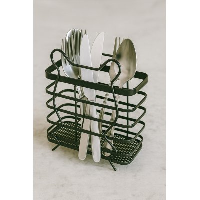 15X8X18CM ESCURRIDOR CUBIERTOS METAL NEGRO
