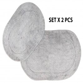 SET 40X60CM + 50X80CM ALF P/BAÑO OVAL GRIS