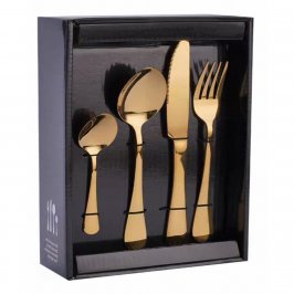 SETX24 PCS CUBIERTOS METAL DE LUXE DORADO