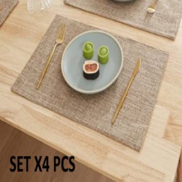 30X45CM SETX4 PCS INDIVIDUAL DE MESA ECOCUERO BEIGE