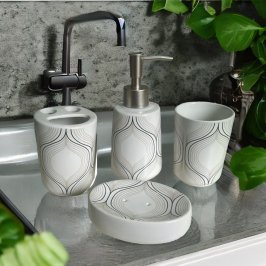 4PCS SET DE BAÑO PORC MARMOLADO