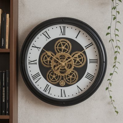 Ø40CM RELOJ PARED PVC DOBLE MAQUINA C/ENGRANAJES