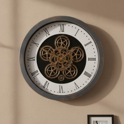 Ø40CM RELOJ PARED PVC DOBLE MAQUINA C/ENGRANAJES