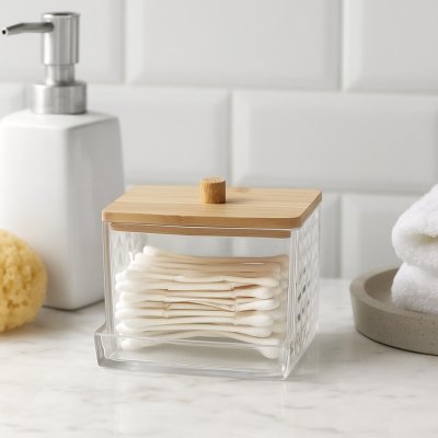 9X8 CM ORGANIZADOR HISOPOS C/TAPA BAMBOO