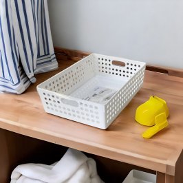 31X22CM CANASTO PVC BLANCO