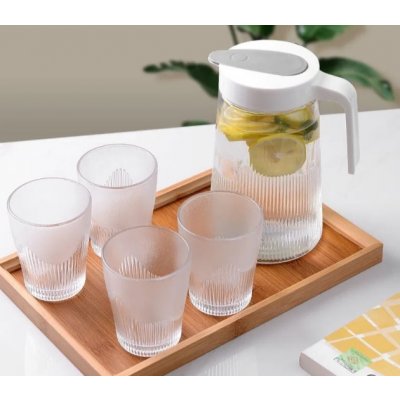 1300ML JARRA + 4 VASOS VIDRIO