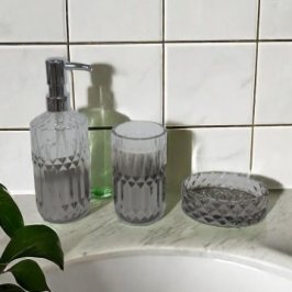 3PCS SET DE BAÑO VIDRIO