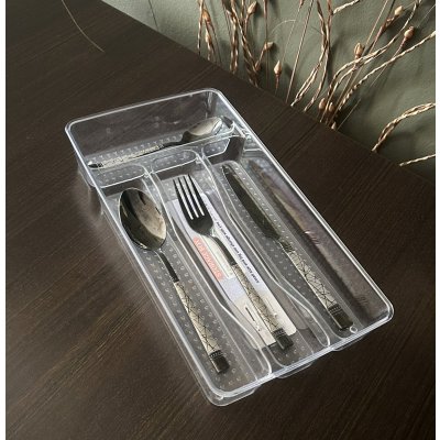 33X18CM ORGANIZADOR CUBIERTOS ACRILICO 4 DIV