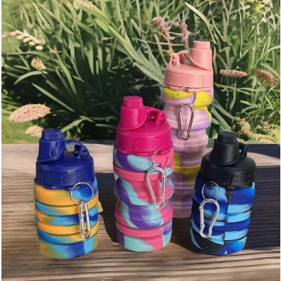550ML BOTELLA DE AGUA SILICONA PLEGABLE SURT
