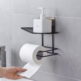 19X10CM PORTA ROLLO PAPEL HIGIENICO METAL NEGRO