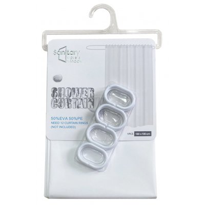 180CM CORTINA PARA BAÑO BLANCO