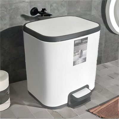 8L CESTO BASURA PEDAL C/CIERRE SUAVE CUADRADO