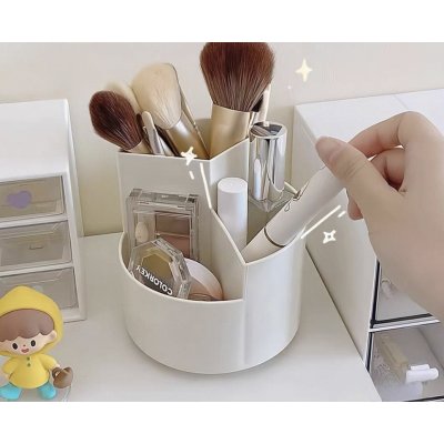 Ø12X12CM PORTACOSMETICOS PVC BLANCO GIRATORIO