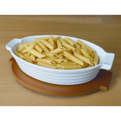 28X17CM FUENTE PORC C/BASE BAMBOO