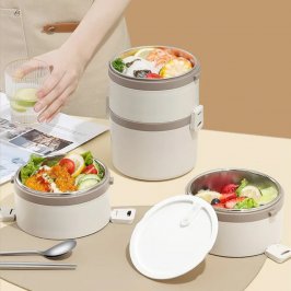 1800ML LUNCHERA ACERO INOX 2 PISOS