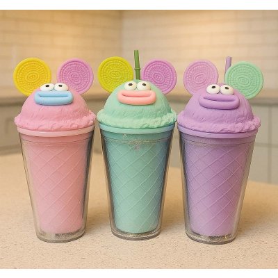 450ML VASO INFANTIL C/SORBETE SURT