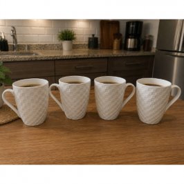 300ML SETX4 TAZA PORC BLANCA