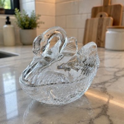 14X12XCM CARAMELERA CISNE VIDRIO