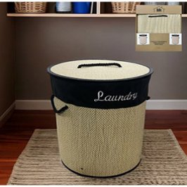 35x45CM CESTO BAMBOO C/BOLSA INTERIOR LAVABLE BORDADA
