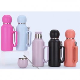 1000ML TERMO C/MATE Y BOMBILLA METAL SURT